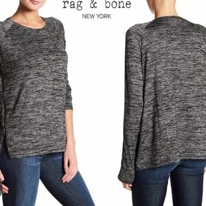 New Rag & Bone Oversized Black & White Long-Sleeve Top, XS